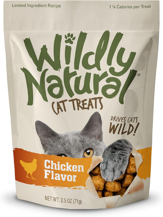 Cat Treats, Low Calorie Cat Treats, No Grains, Healthy Snacks Made with Natural Ingredients, Kitten Essentials, High Protein Snack, Chicken Flavor, 2.5 Oz