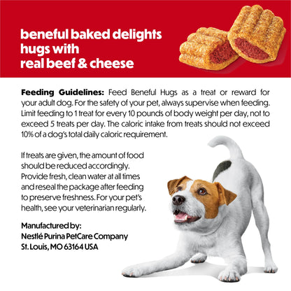 Purina  Baked Delights Hugs with Real Beef and Cheese Oven Baked Dog Treats, 19.5 Oz Pouch