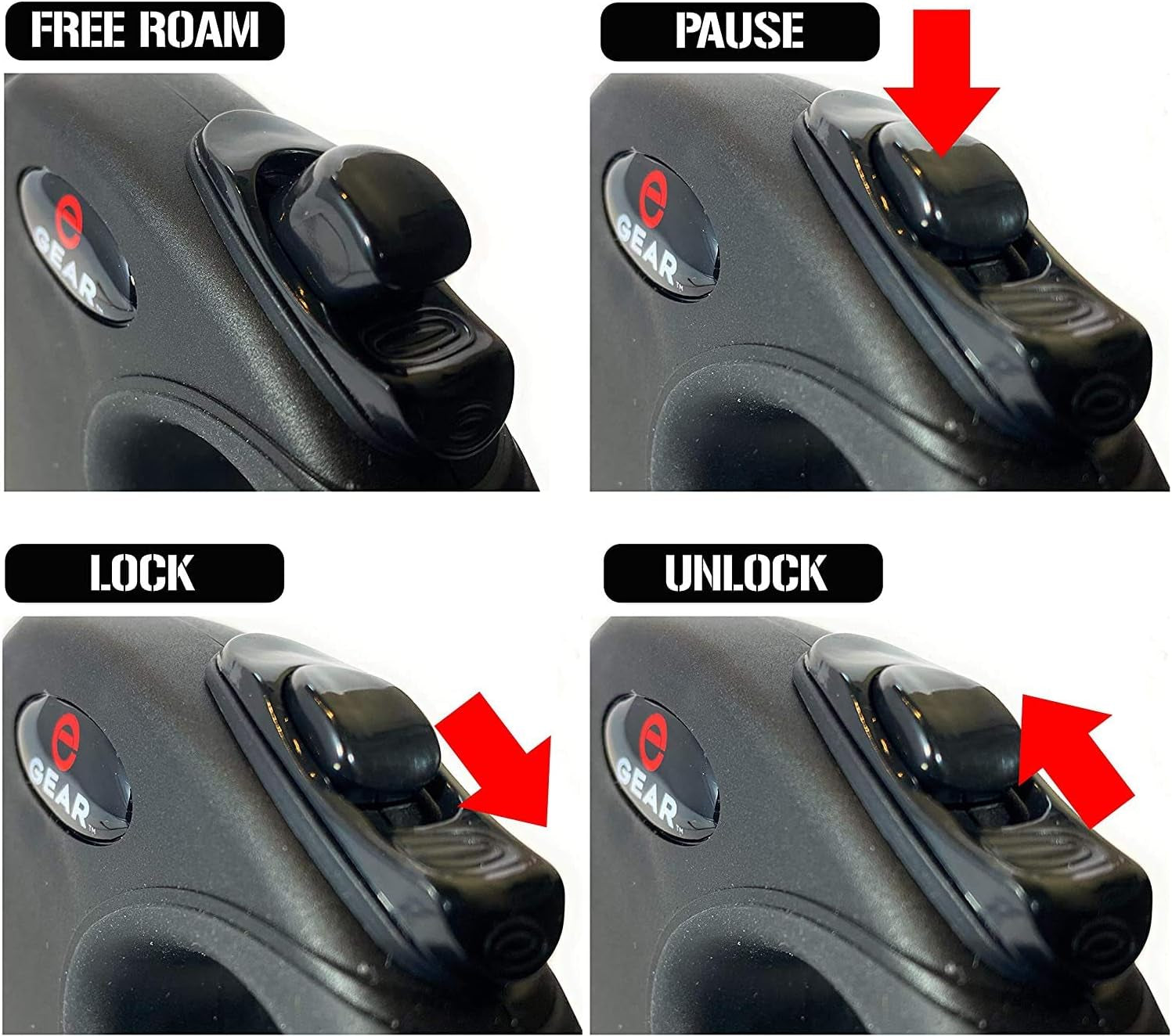 Retractable Dog Leash for Large and Medium Dogs with Locking Carabiner | Heavy Duty 16 Ft Strong Reflective Polyester Webbing, 1-Button Break & Lock, Anti-Slip Handle, Tangle Free
