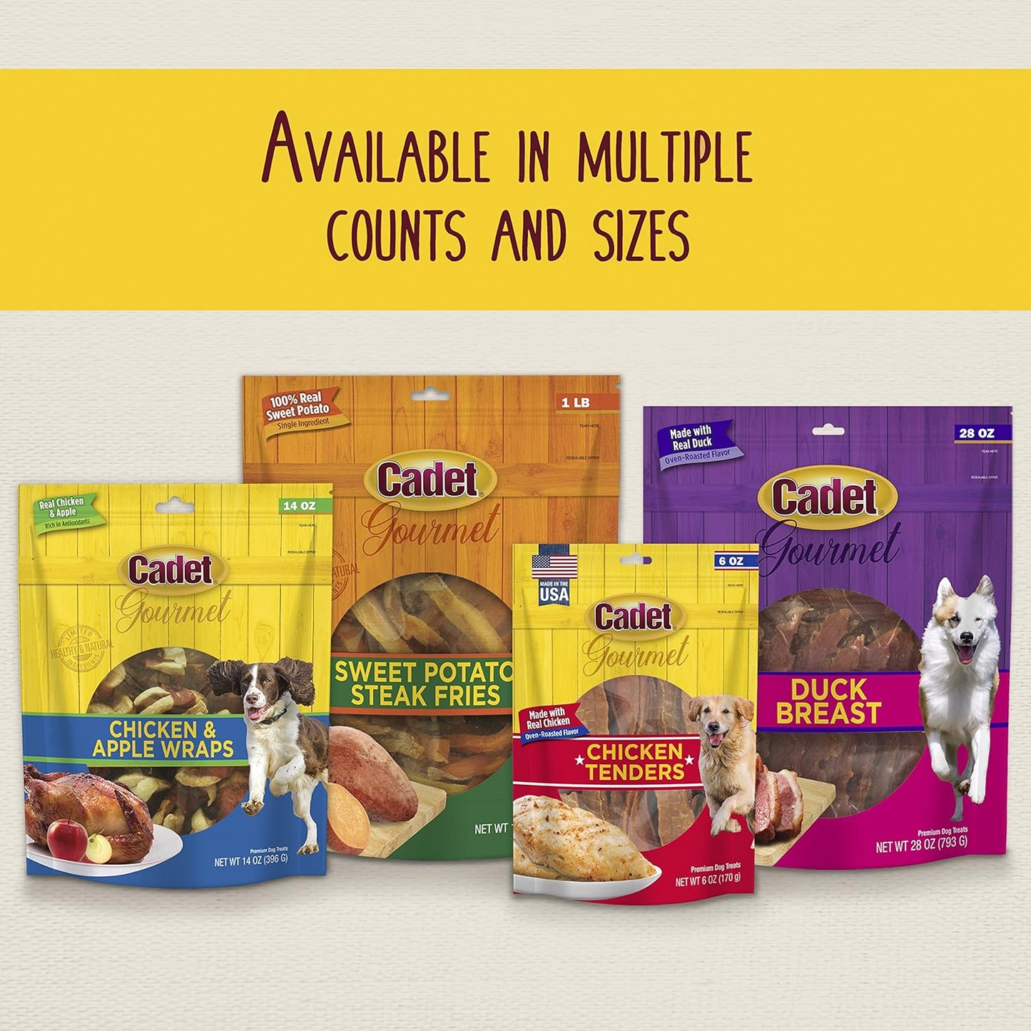 Gourmet Apple & Chicken Dog Treats Wraps - Healthy & Natural Chicken & Apple Dog Training Treats for Small & Large Breeds - Inspected & Tested in USA (28 Oz.)