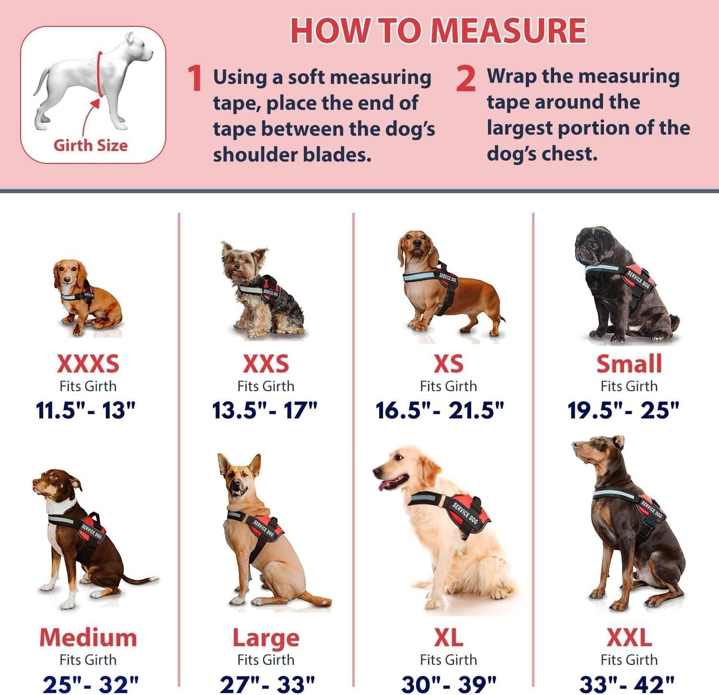 Service Dog Vest with Hook and Loop Straps & Matching Leash Set - Harnesses from XXS to XXL - Service Dog Harness Features Reflective Patch and Comfortable Mesh Design (Pink, XXS)