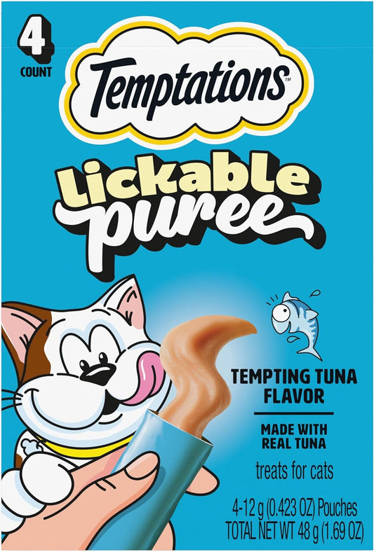 Creamy Puree Squeezable Lickable Cat Treats, Wet Cat Treats with Tuna, 0.42 Oz. Tubes, 4 Count, Pack of 11 (44 Total)
