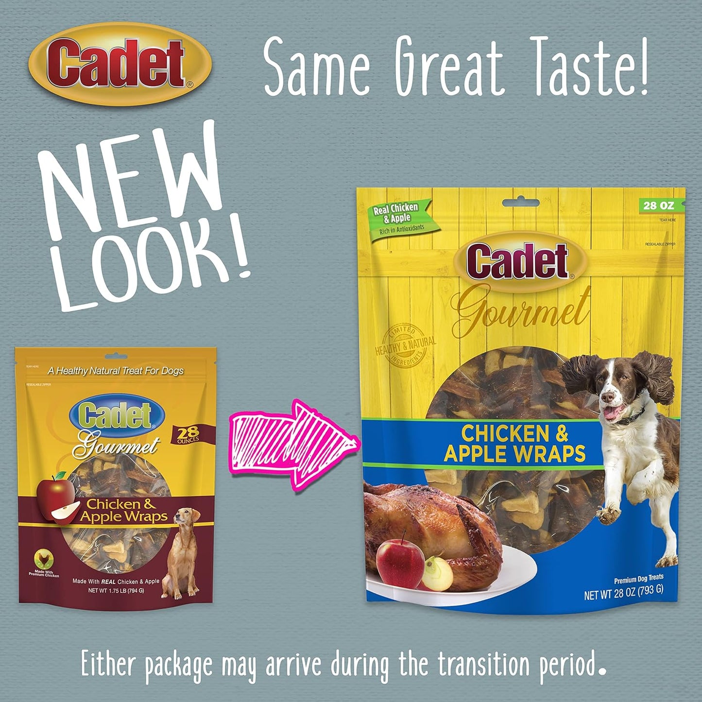 Gourmet Apple & Chicken Dog Treats Wraps - Healthy & Natural Chicken & Apple Dog Training Treats for Small & Large Breeds - Inspected & Tested in USA (28 Oz.)