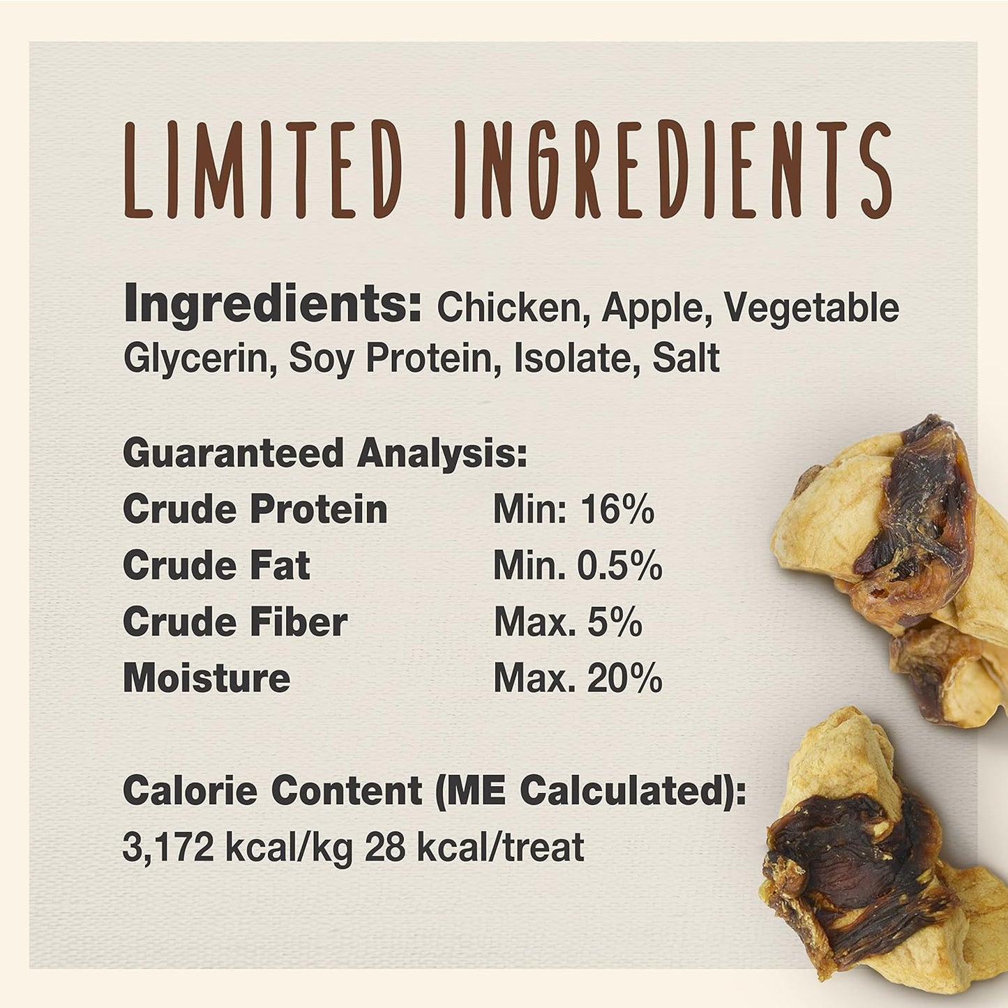 Gourmet Apple & Chicken Dog Treats Wraps - Healthy & Natural Chicken & Apple Dog Training Treats for Small & Large Breeds - Inspected & Tested in USA (28 Oz.)