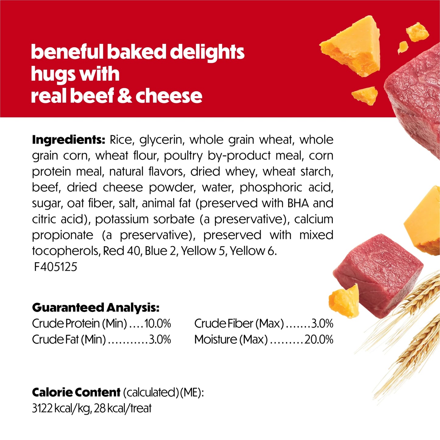 Purina  Baked Delights Hugs with Real Beef and Cheese Oven Baked Dog Treats, 19.5 Oz Pouch