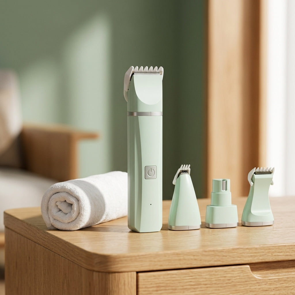 4-in-1 Electric Pet Grooming Kit — Home Grooming Lifestyle | Generated by Modelize